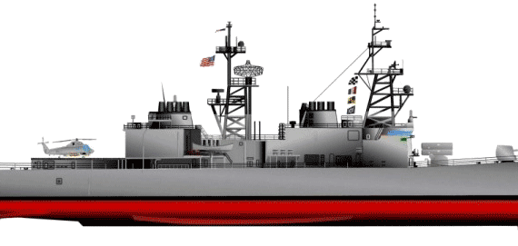 Эсминец USS DD-987 O'Bannon [Destroyer] (1989) - чертежи, габариты, рисунки